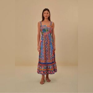 FARMRio Stitches Garde Blue Floral Maxi NWT